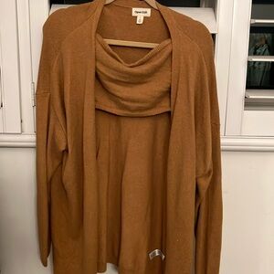 Open Edit Women's Open Front Cardigan Sweater with bandeau L